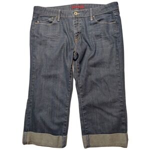 LEVIS 565 Women Size 16 Cuffed Denim 19" Capri Jeans